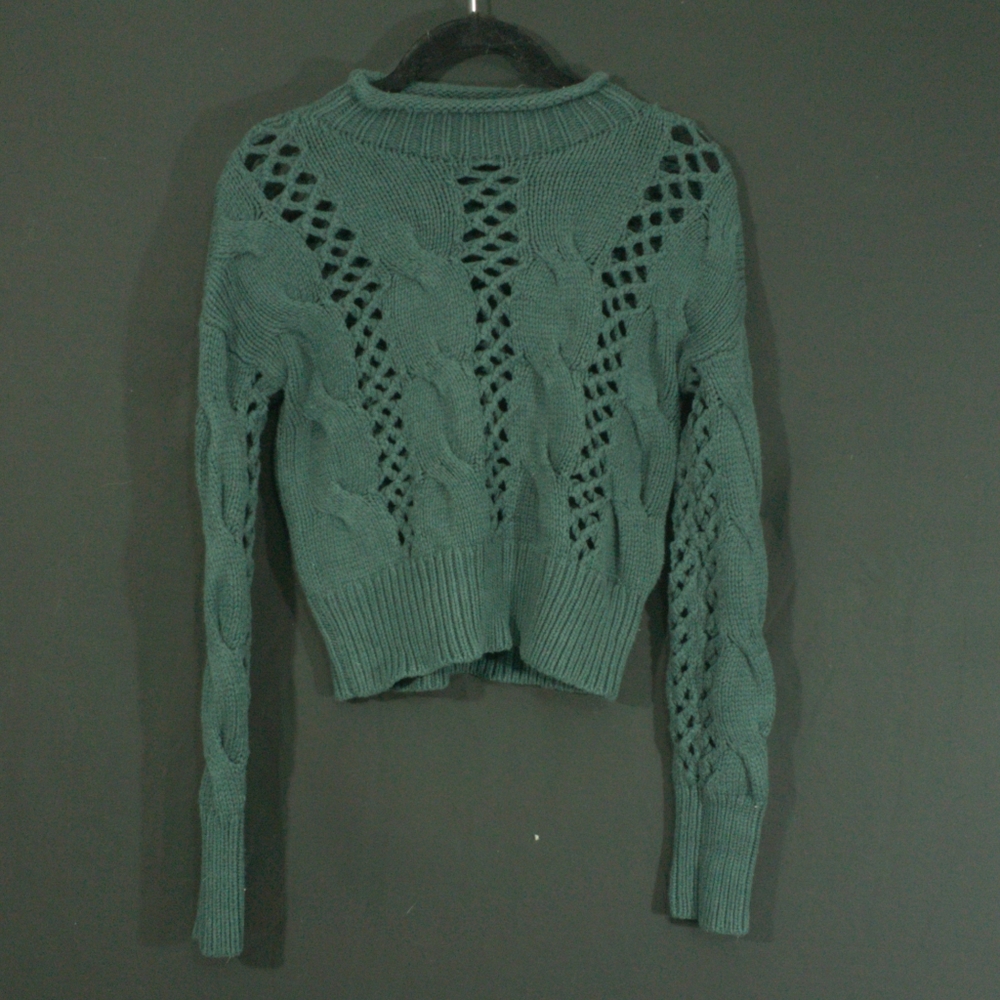 Dark green knitted sweater